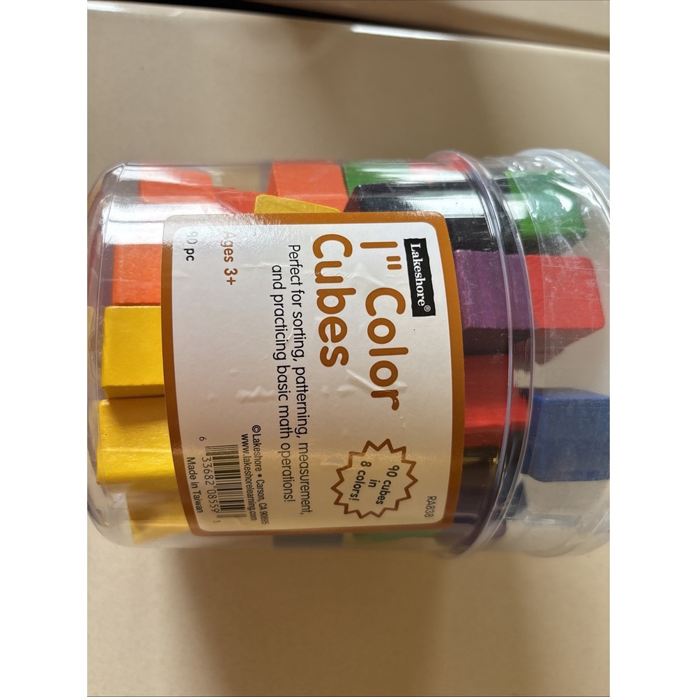 Lakeshore‎ 1 Inch Color, Cube Blocks  New In Container - Picture 5 of 5